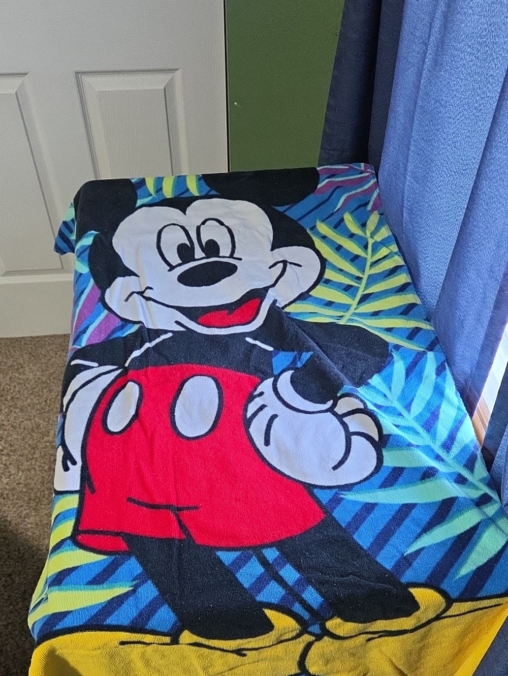 Mickey Mouse Tropical Print Beach Towel - Bright Multi